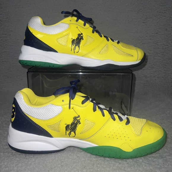 New Balance 696 x Polo Ralph Lauren Sneakers Men's Sz 12 Yellow Tennis Shoes - Picture 2 of 8